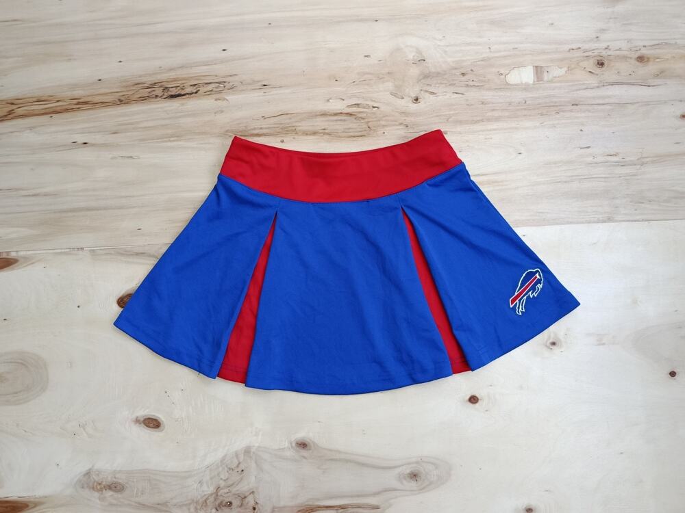 Buffalo Bills Youth Girls Cheerleader Skirt Blue Red Pleated Size M 10/12 NFL